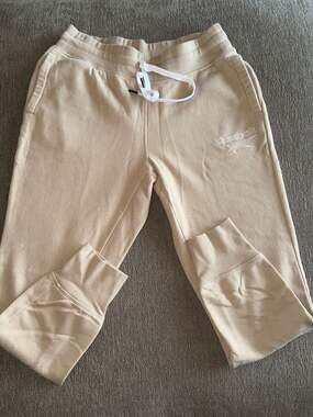 Reebok Women's Fleece Jogger Sweatpants in Beige